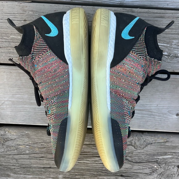 Men's Nike Zoom KD 11 EP Athletic Sneaker Shoes Multi Color Rainbow Knit Size 12 - Picture 8 of 13